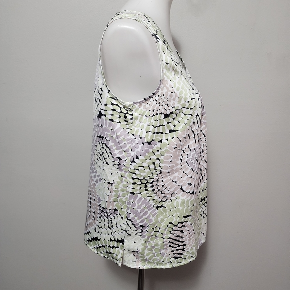 Kasper Celadon Mosaic Print Shell Size Small - Picture 3 of 9